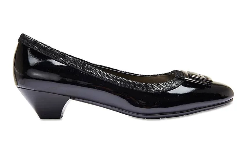 Rhianna Heel in Black Patent