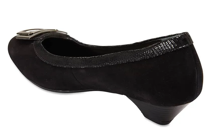 Rhianna Heel in Black Suede