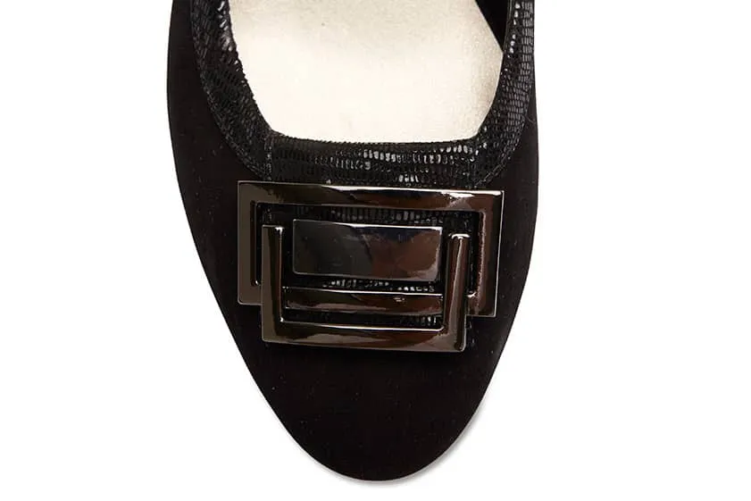 Rhianna Heel in Black Suede