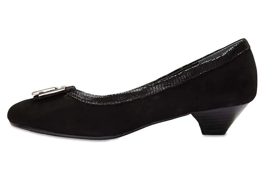 Rhianna Heel in Black Suede
