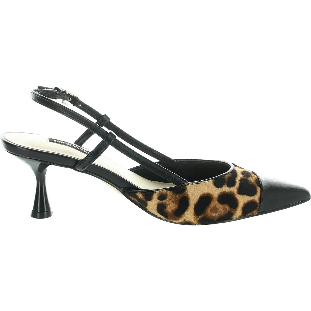 Rizzy Womens Animal Print Leather Slingback Heels