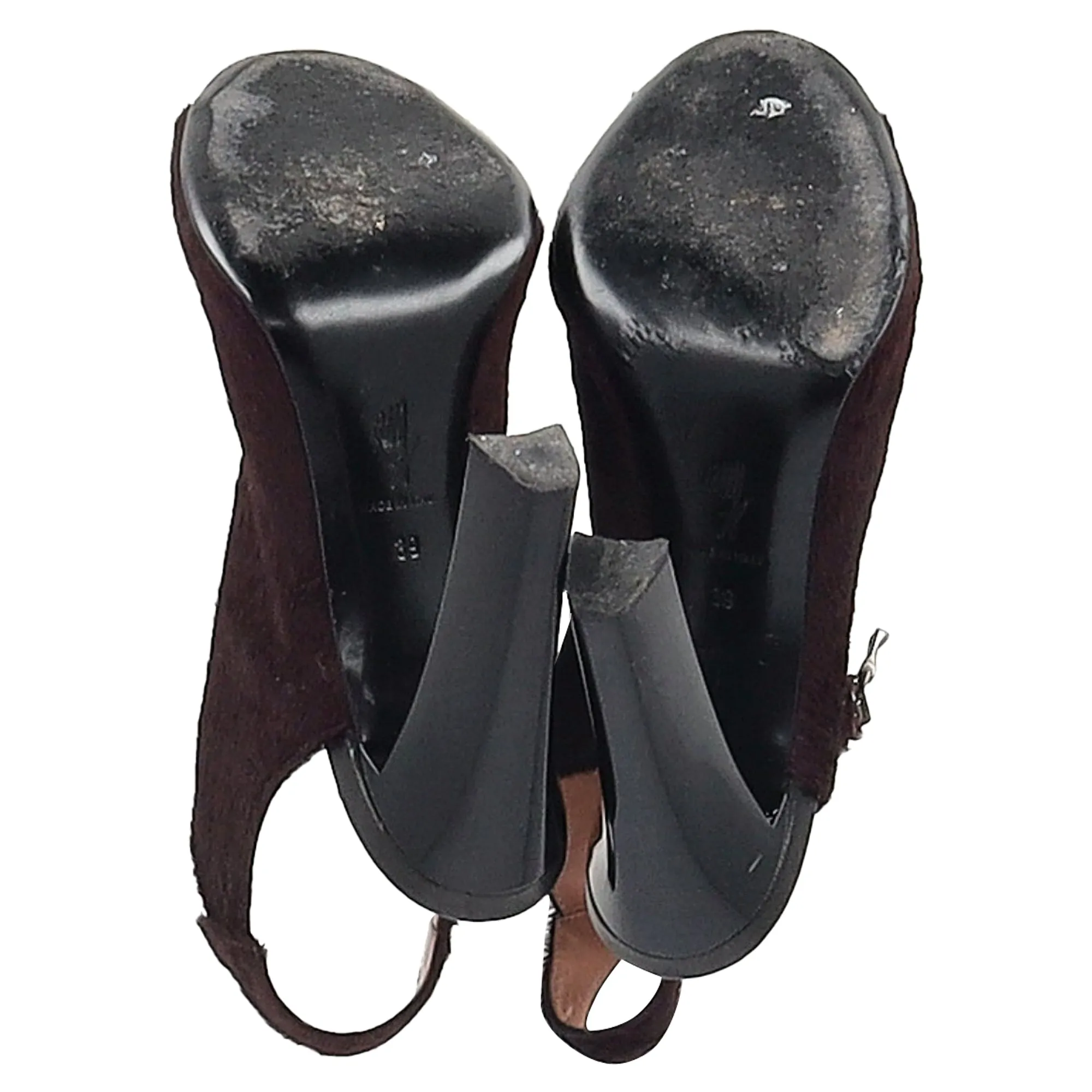 Roland Mouret Zipped Peep-Toe Heeled Boots in Burgundy Pony Hair