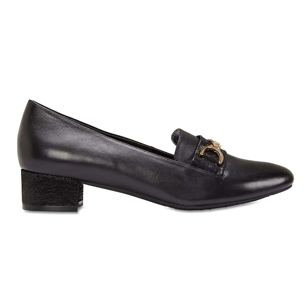 Rosa Heel in Black Leather