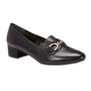 Rosa Heel in Black Leather