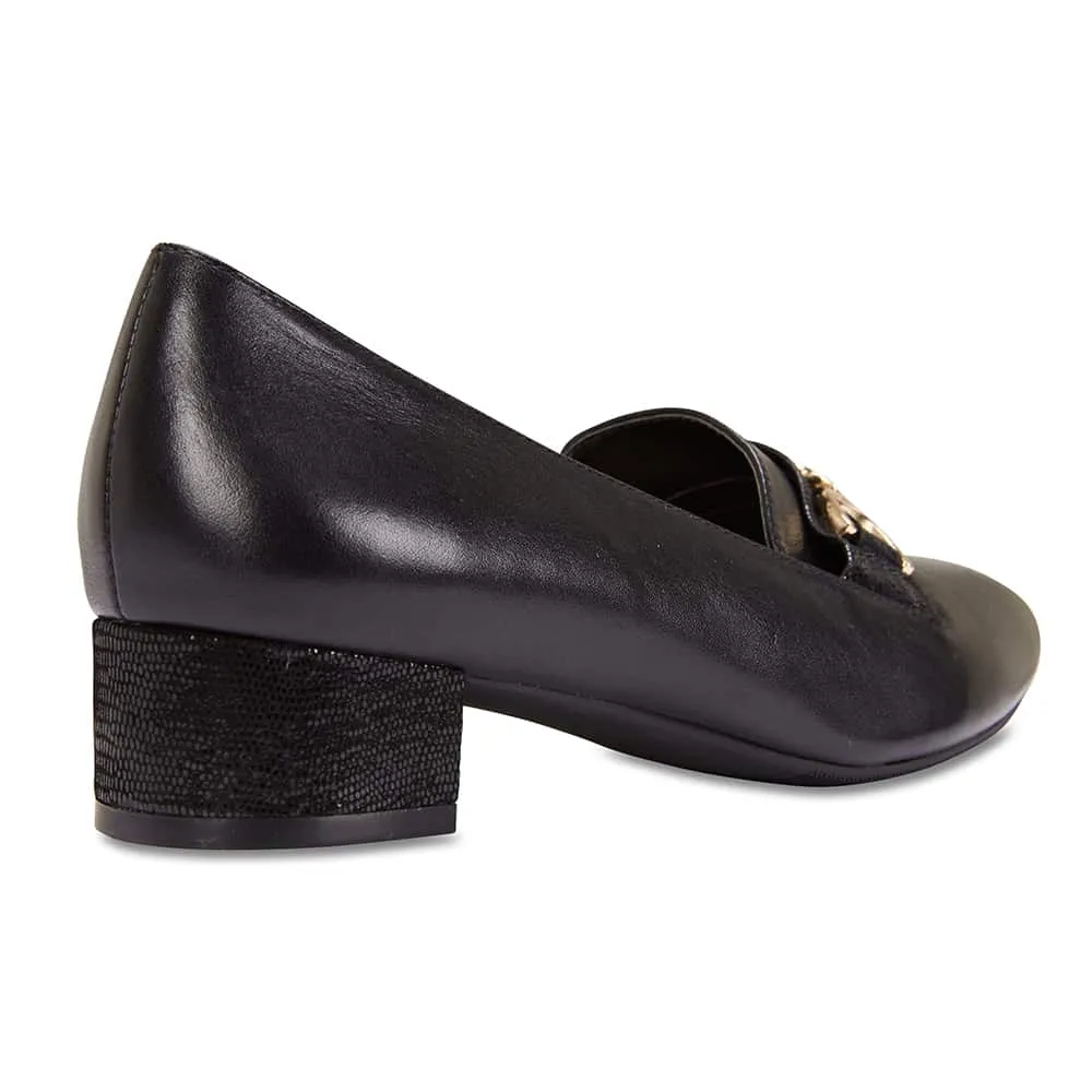 Rosa Heel in Black Leather