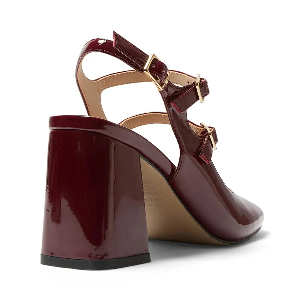 Roslyn Heel in Wine Patent