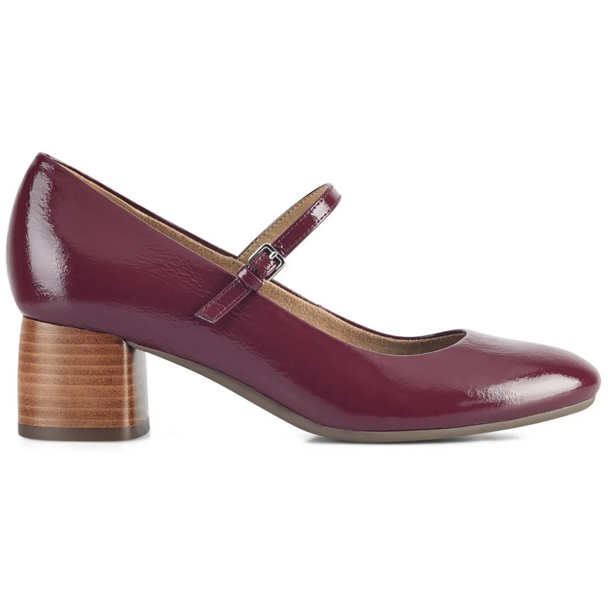Rumer  Womens Block Heel Patent Leather Mary Jane Heels