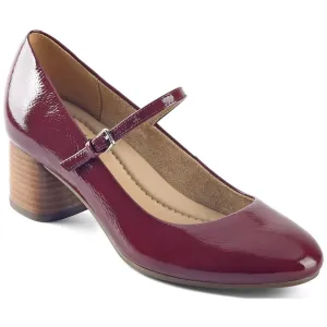 Rumer  Womens Block Heel Patent Leather Mary Jane Heels