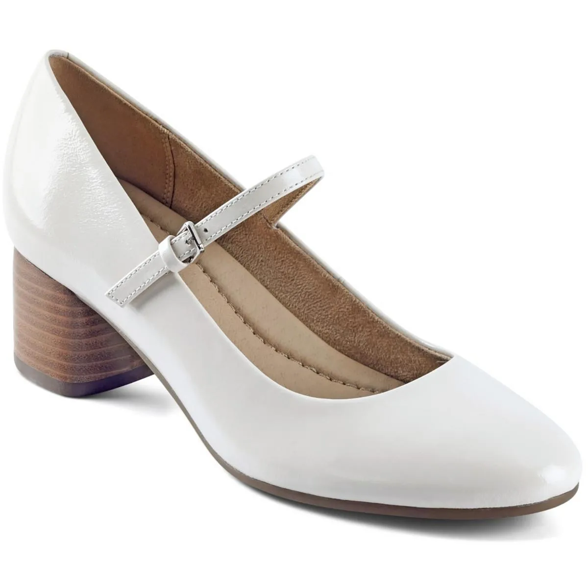 Rumer  Womens Block Heel Patent Leather Mary Jane Heels