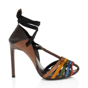 Saint Laurent Calfskin Majorelle Lace Up Pumps