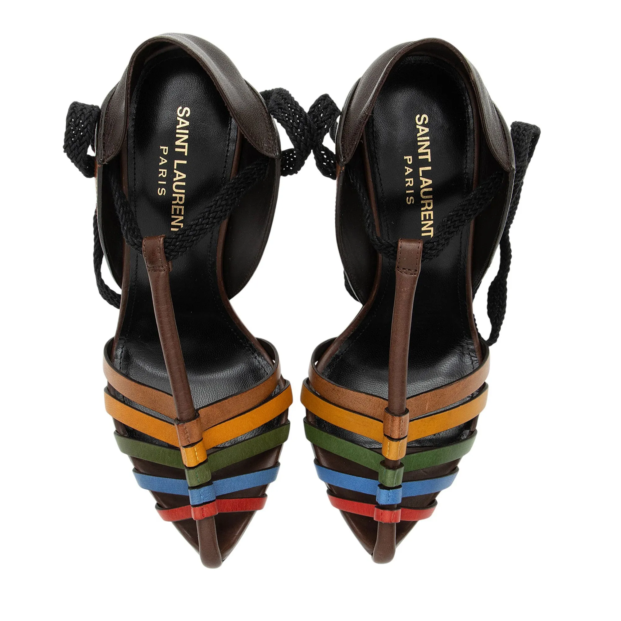 Saint Laurent Calfskin Majorelle Lace Up Pumps