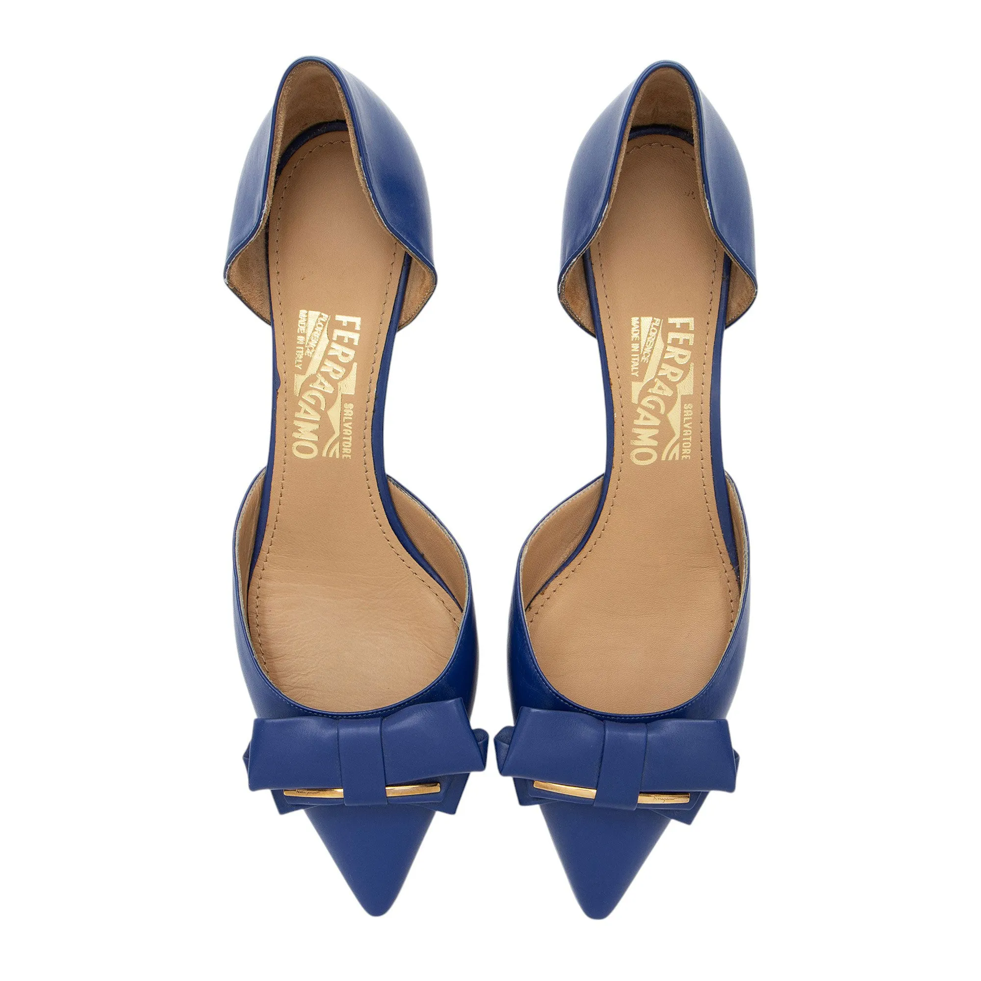 Salvatore Ferragamo Leather Rietta Bow D'Orsay Pumps