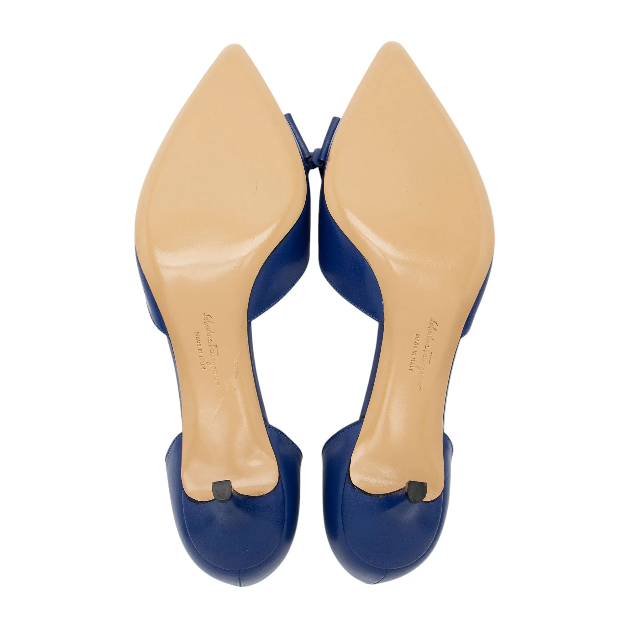 Salvatore Ferragamo Leather Rietta Bow D'Orsay Pumps