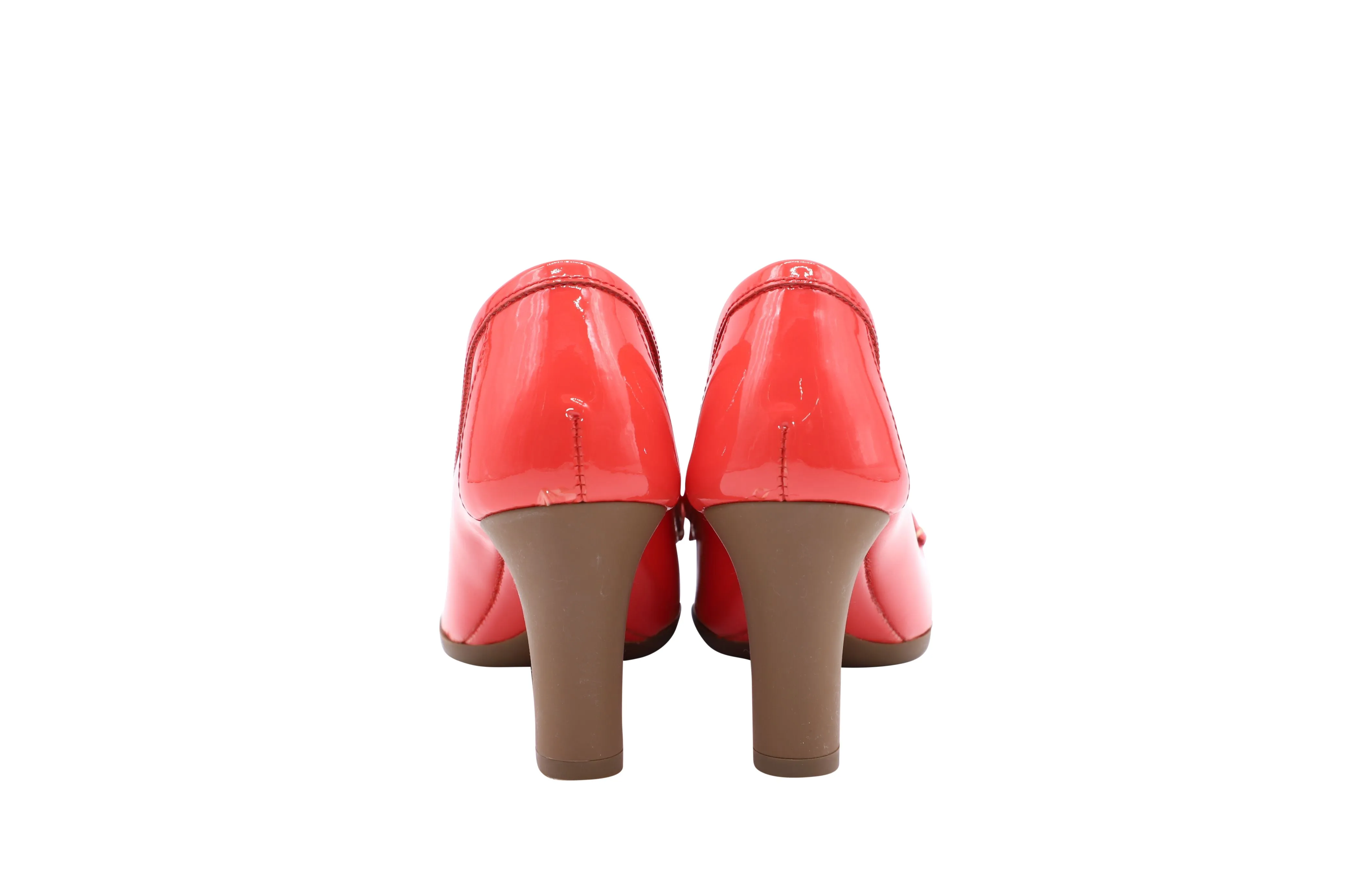 Salvatore Ferragmo Gancini Loafer Heels in Red Patent Leather