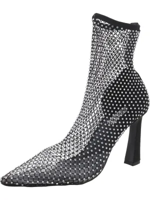 saphina Womens Mesh Rhinestone Wedge Heels