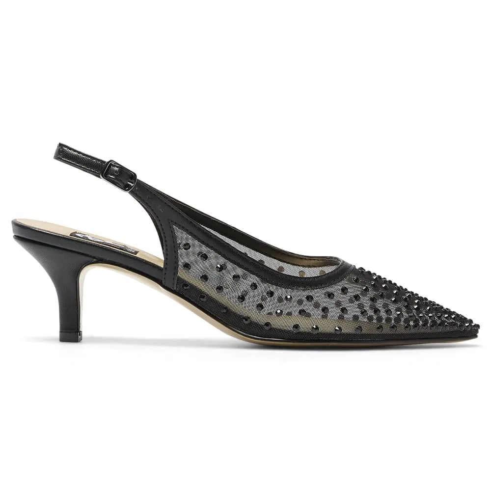 Sapphire Heel in Black Smooth