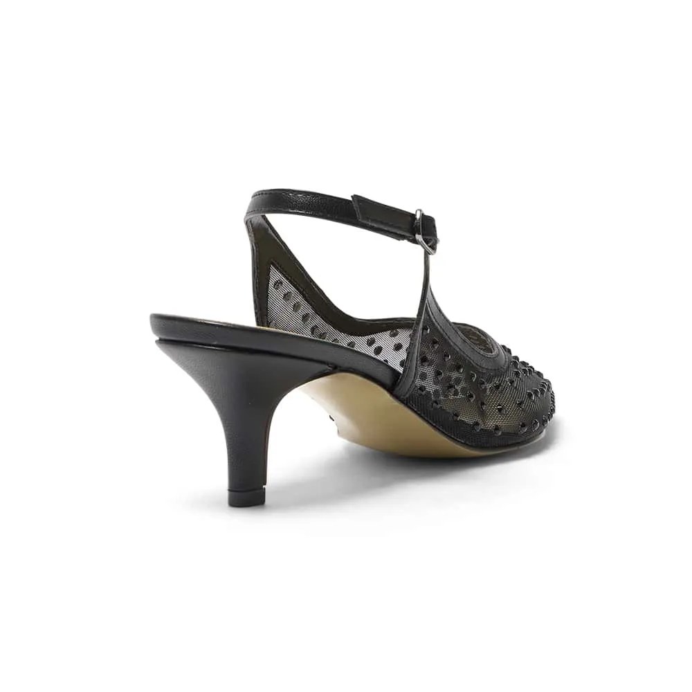 Sapphire Heel in Black Smooth