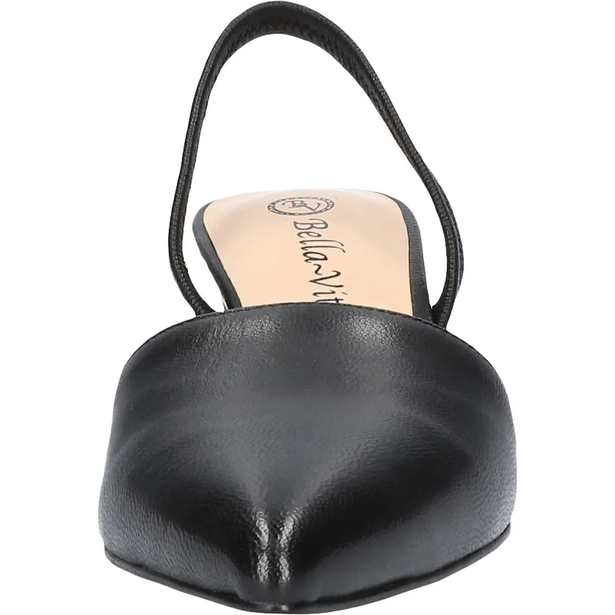Sarah Womens Leather Kitten Heel Slingback Heels