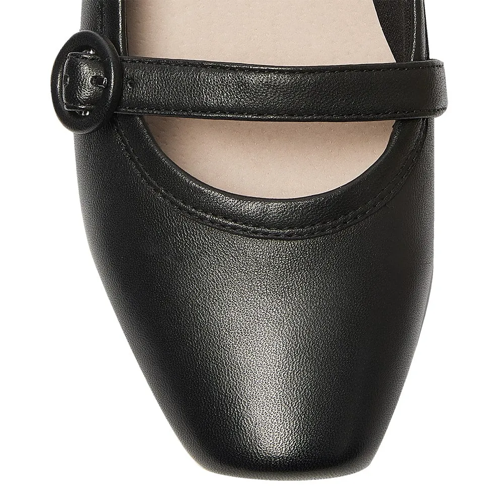 Savoy Heel in Black Leather
