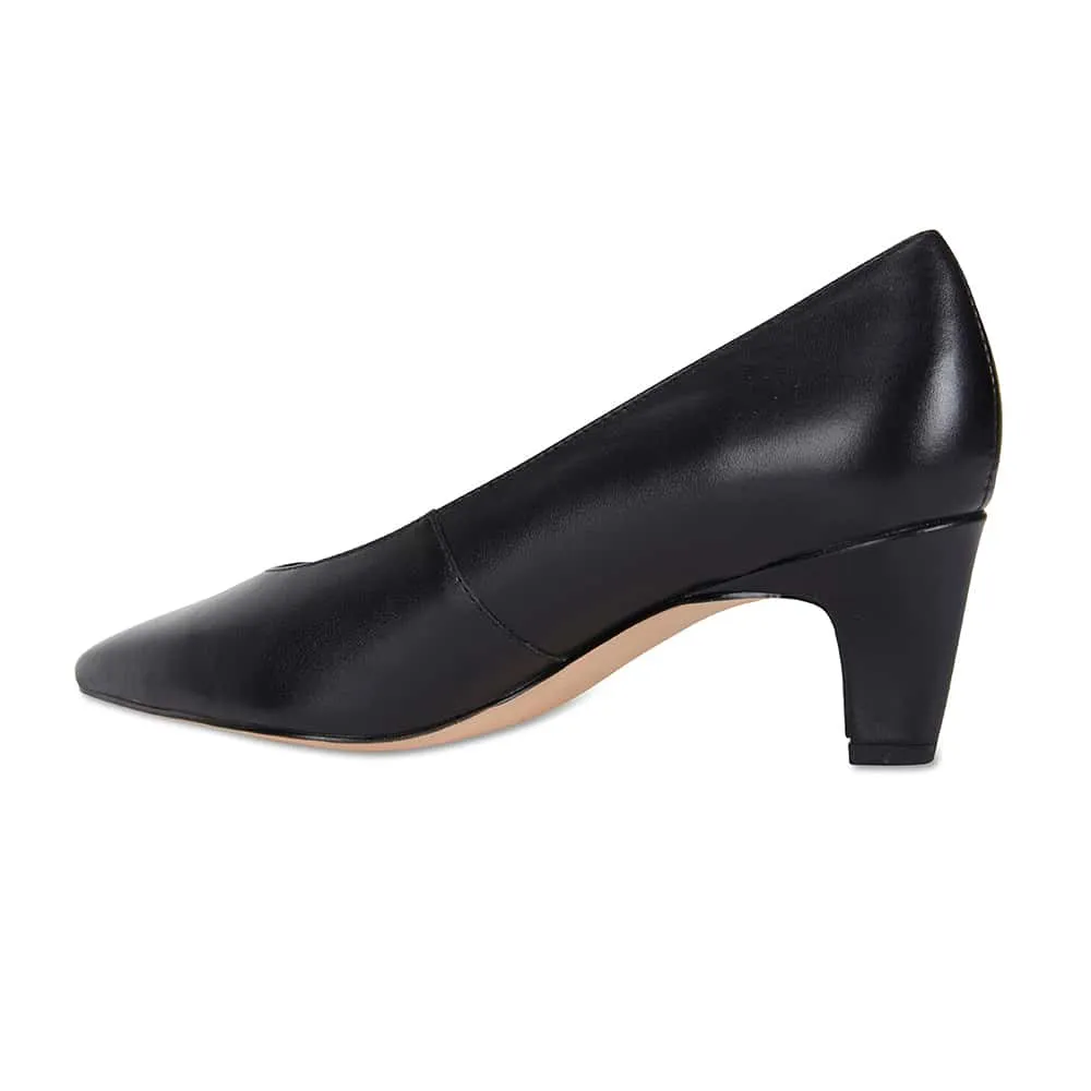 Seduce Heel in Black Leather