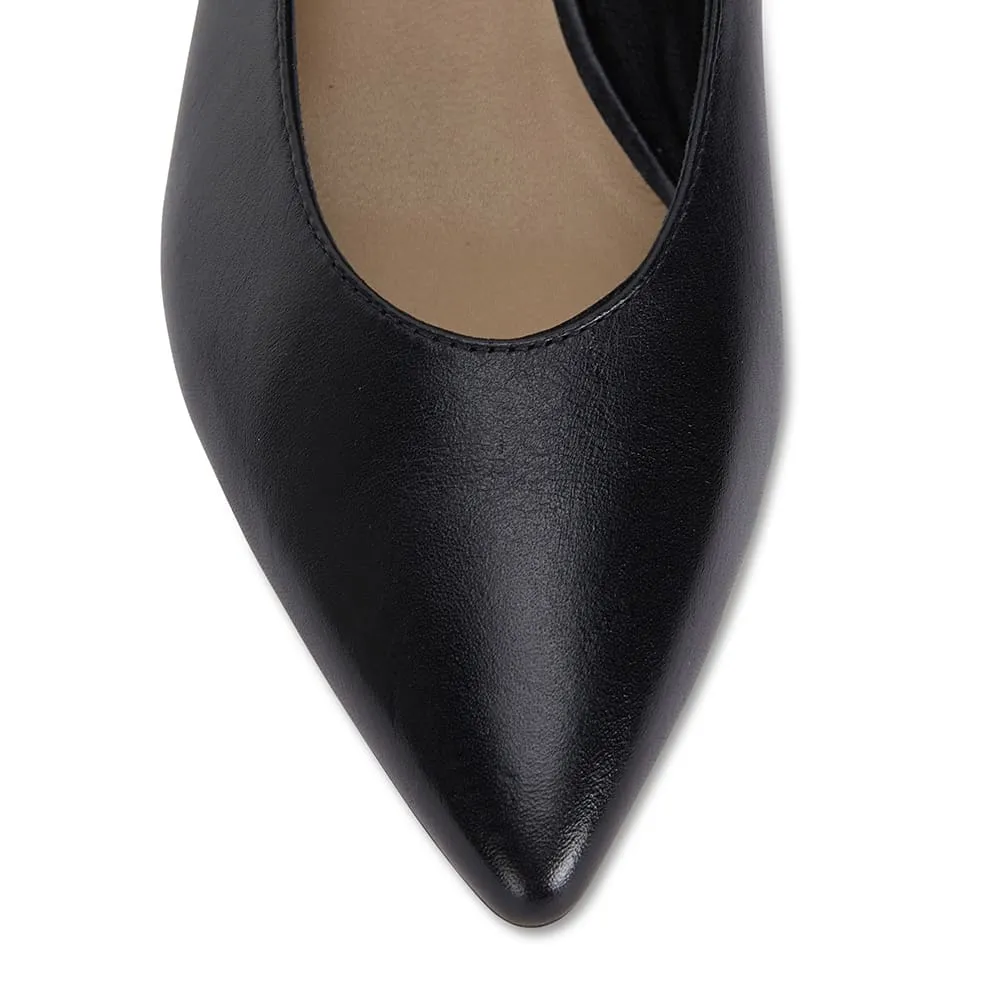 Seduce Heel in Black Leather