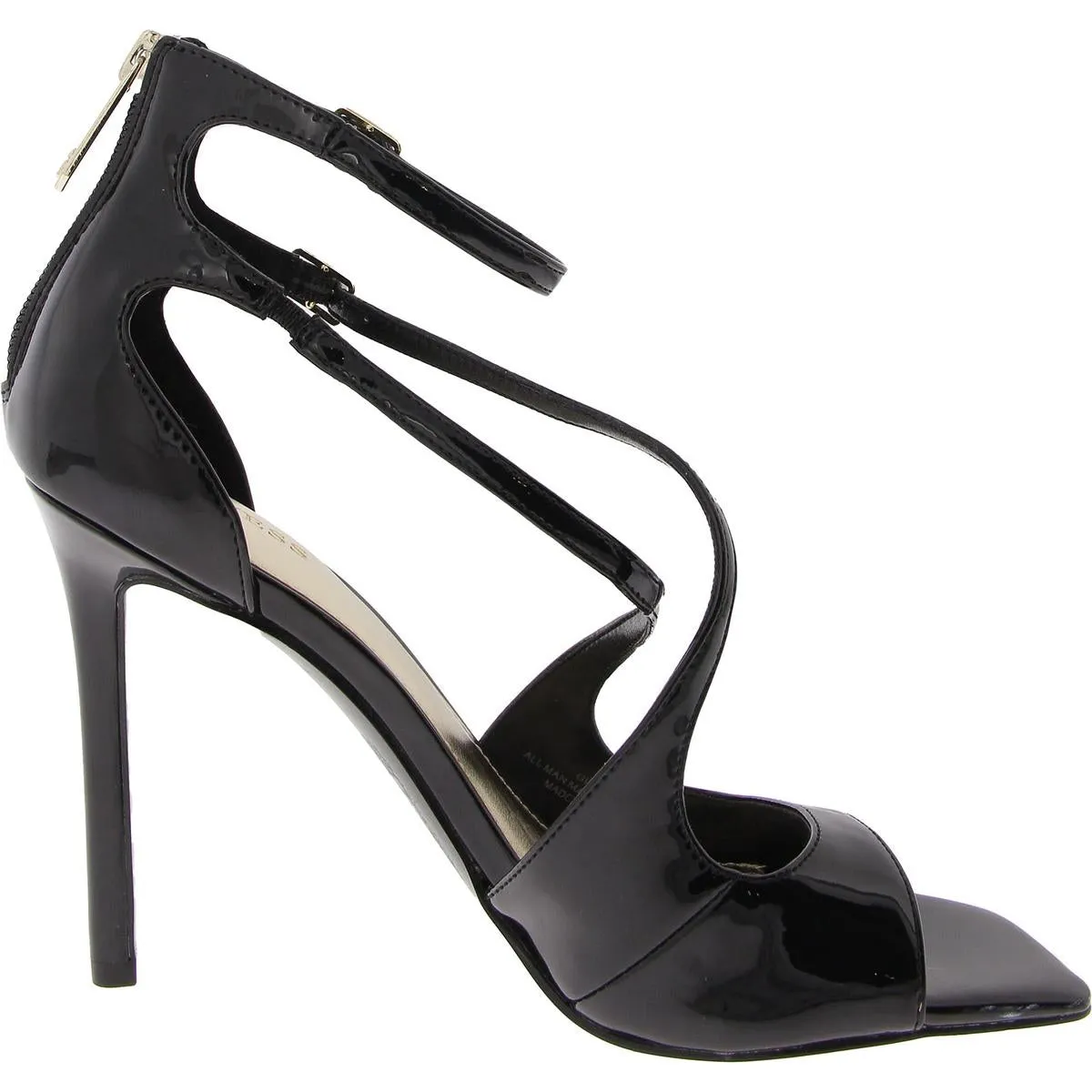 SELLA Womens Faux Leather Square toe Ankle Strap