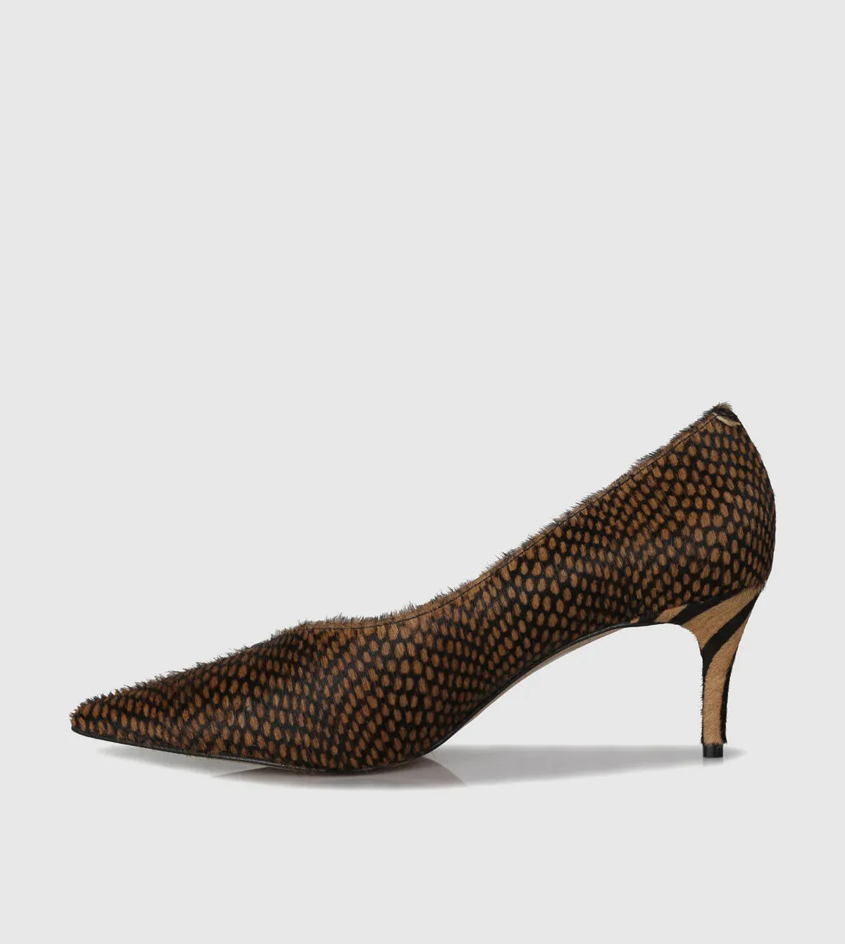 Sempre Di Celia Heels Caramel Zebra/Snake