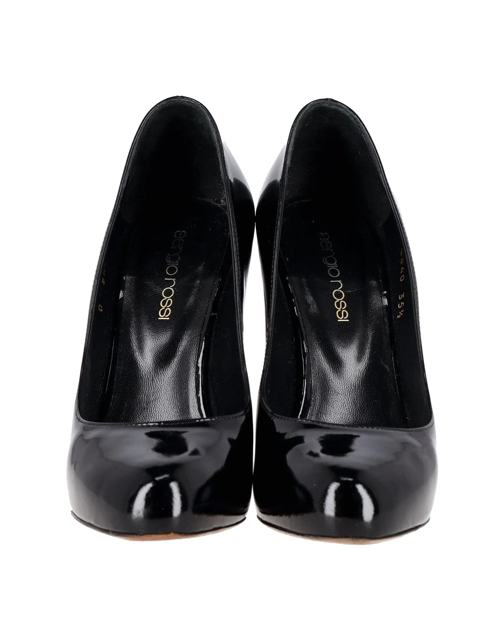 Sergio Rossi High Heel Pumps in Black Patent Leather