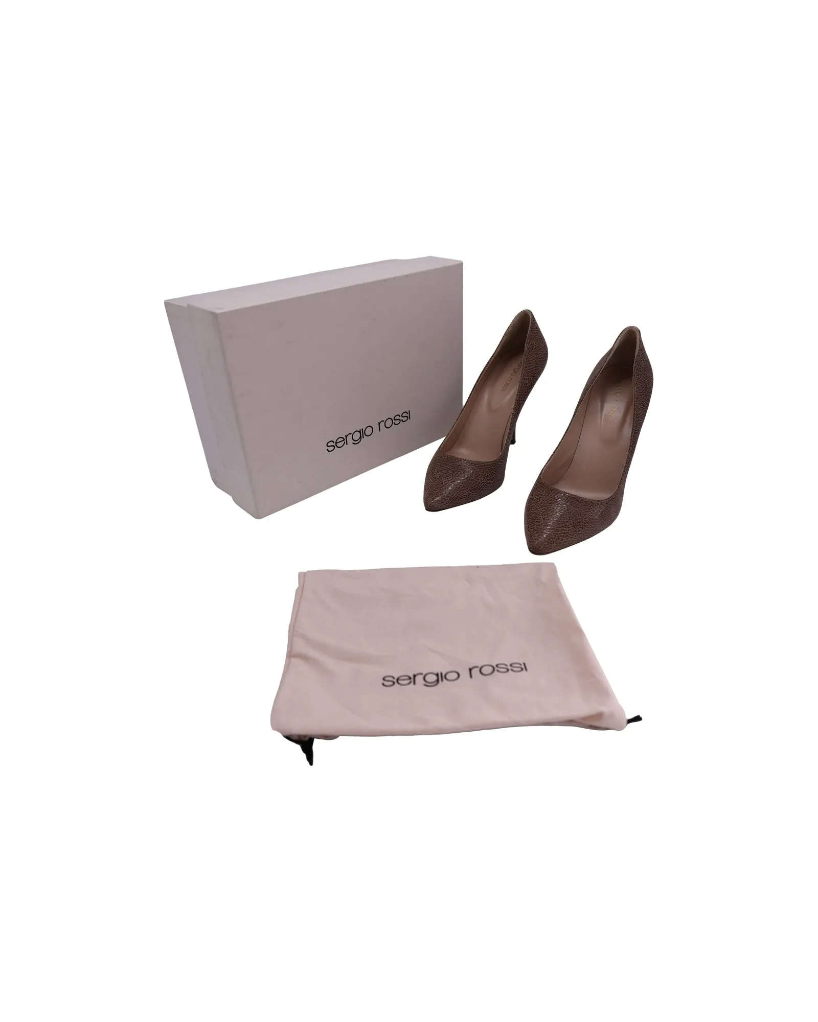 Sergio Rossi Secret 100 Pumps in Brown Leather