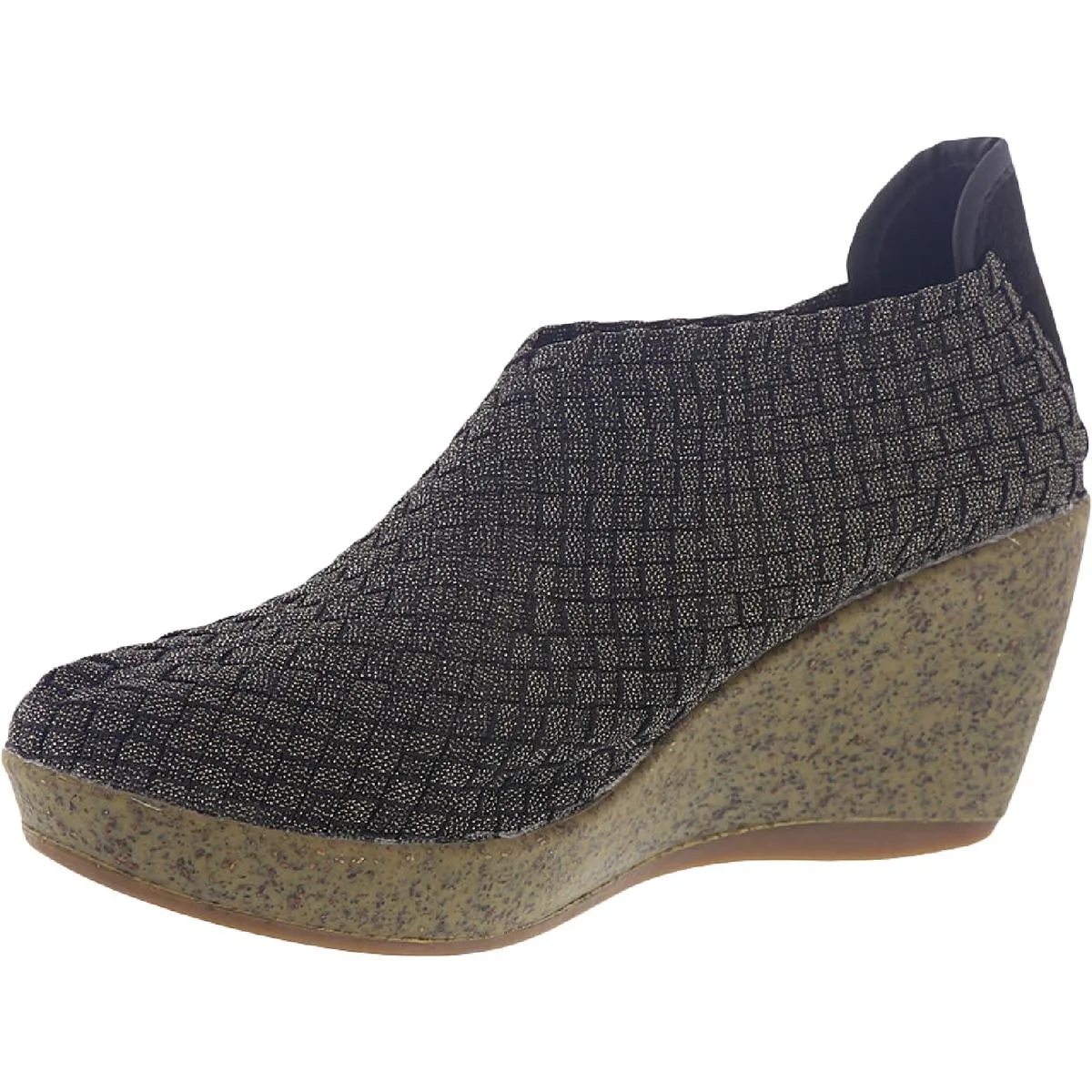 Sexy Womens Woven Metallic Wedge Heels