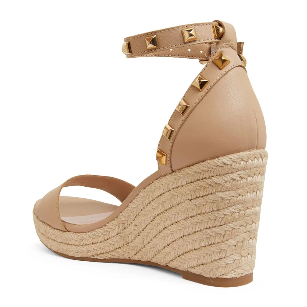Shadow Espadrille in Nude Leather