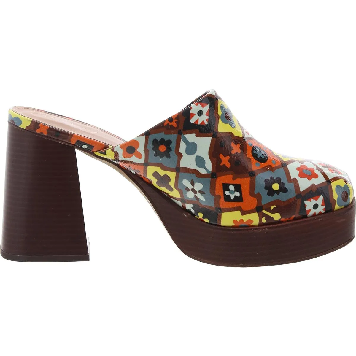 Shay Womens Patent Slip On Clogs