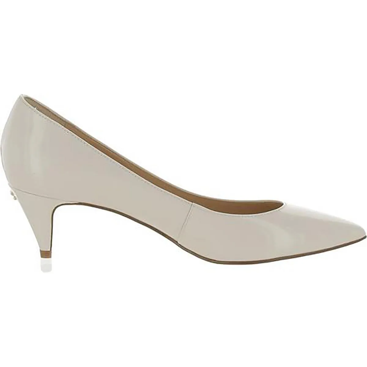 Sloane Womens Patent Leather Pointed Toe Kitten Heels