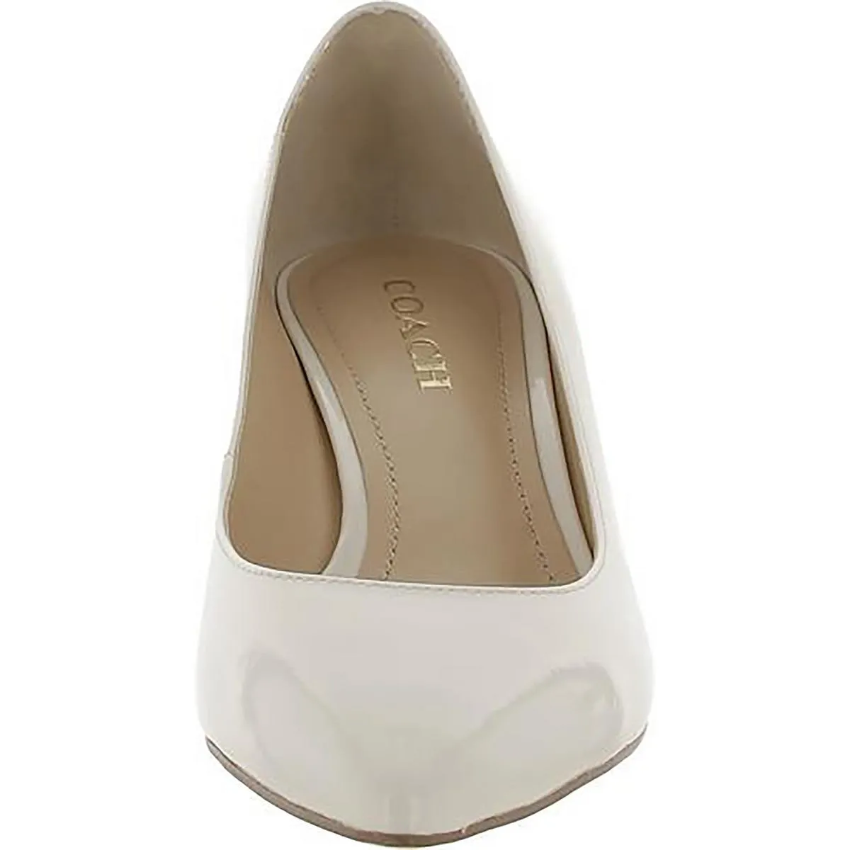Sloane Womens Patent Leather Pointed Toe Kitten Heels