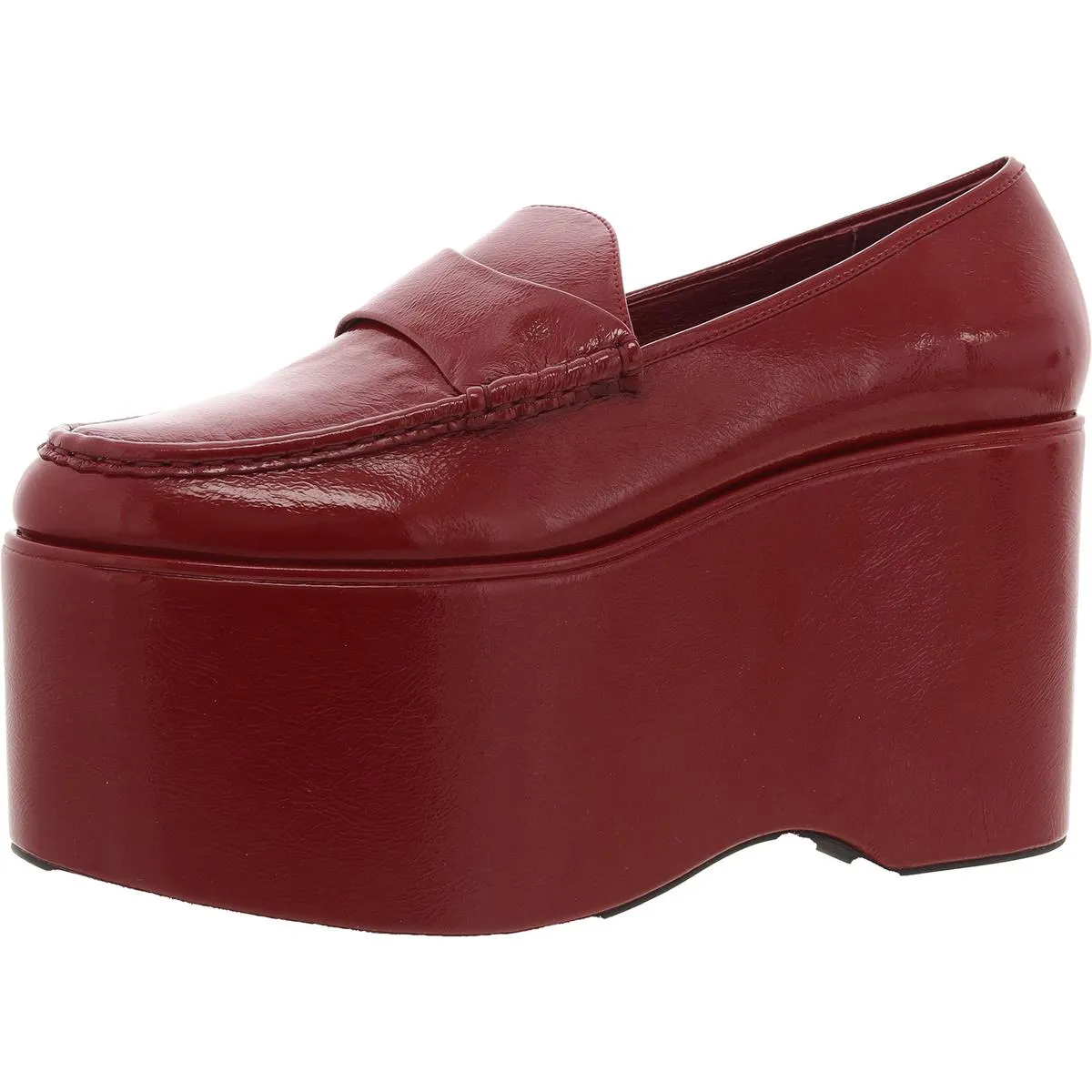 Soaring Womens Solid Faux Leather Platform Heels