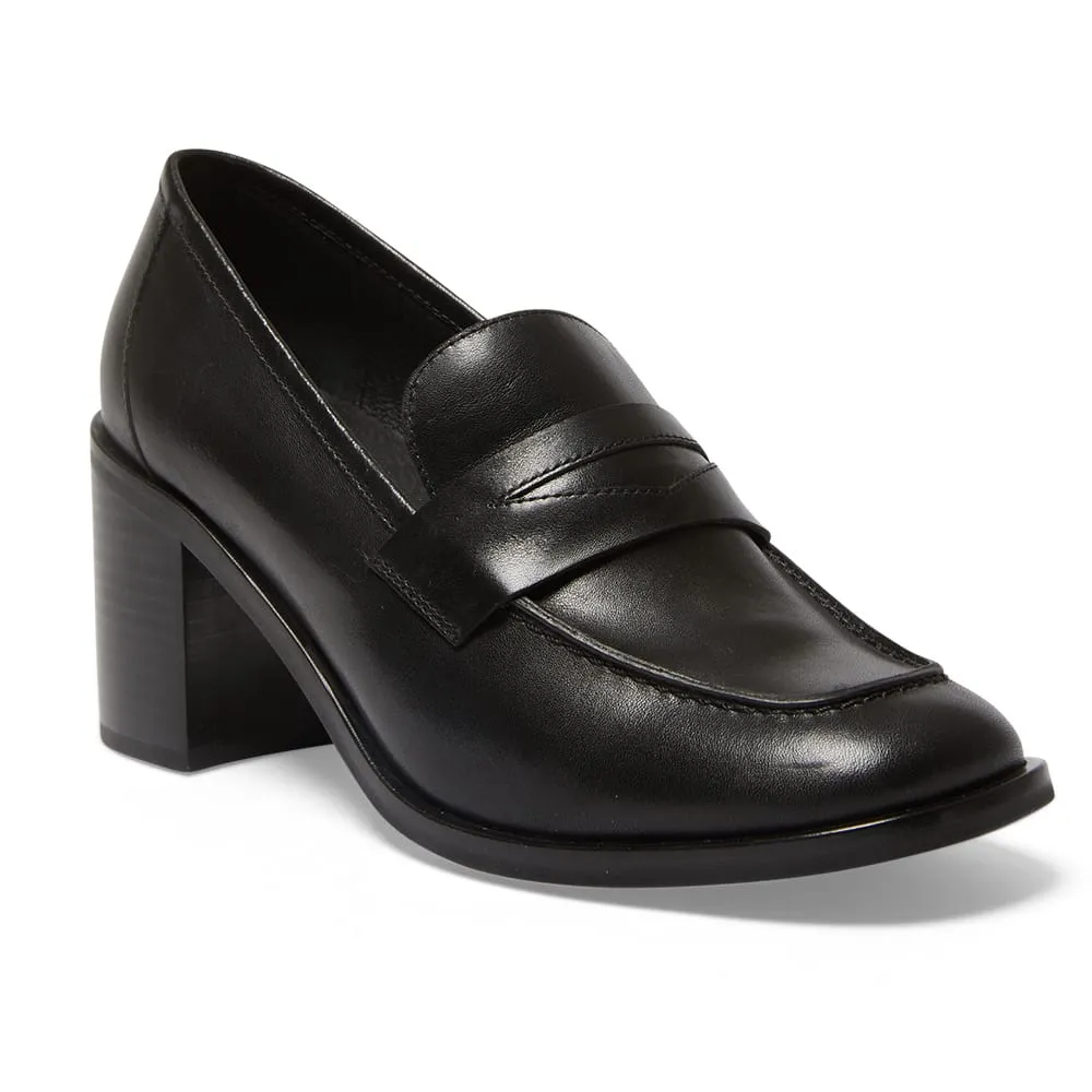 Sonya Loafer in Black Leather