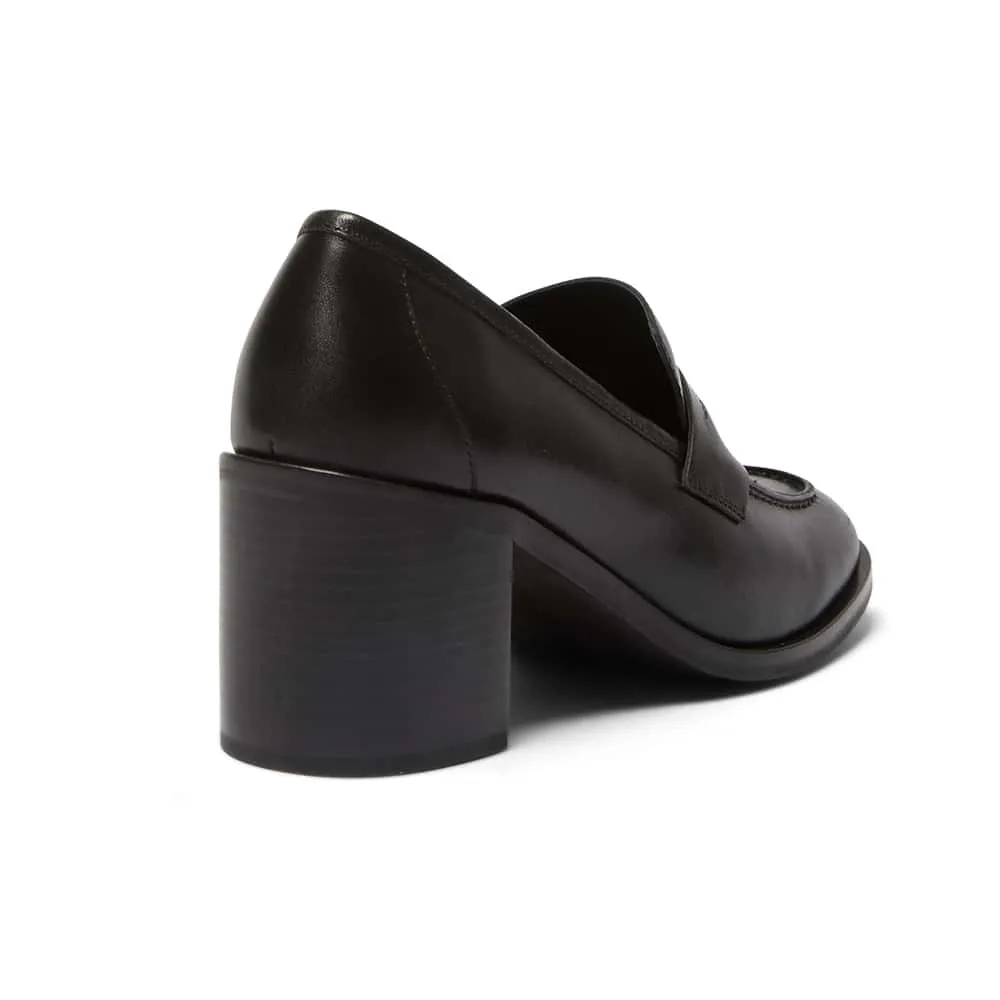 Sonya Loafer in Black Leather
