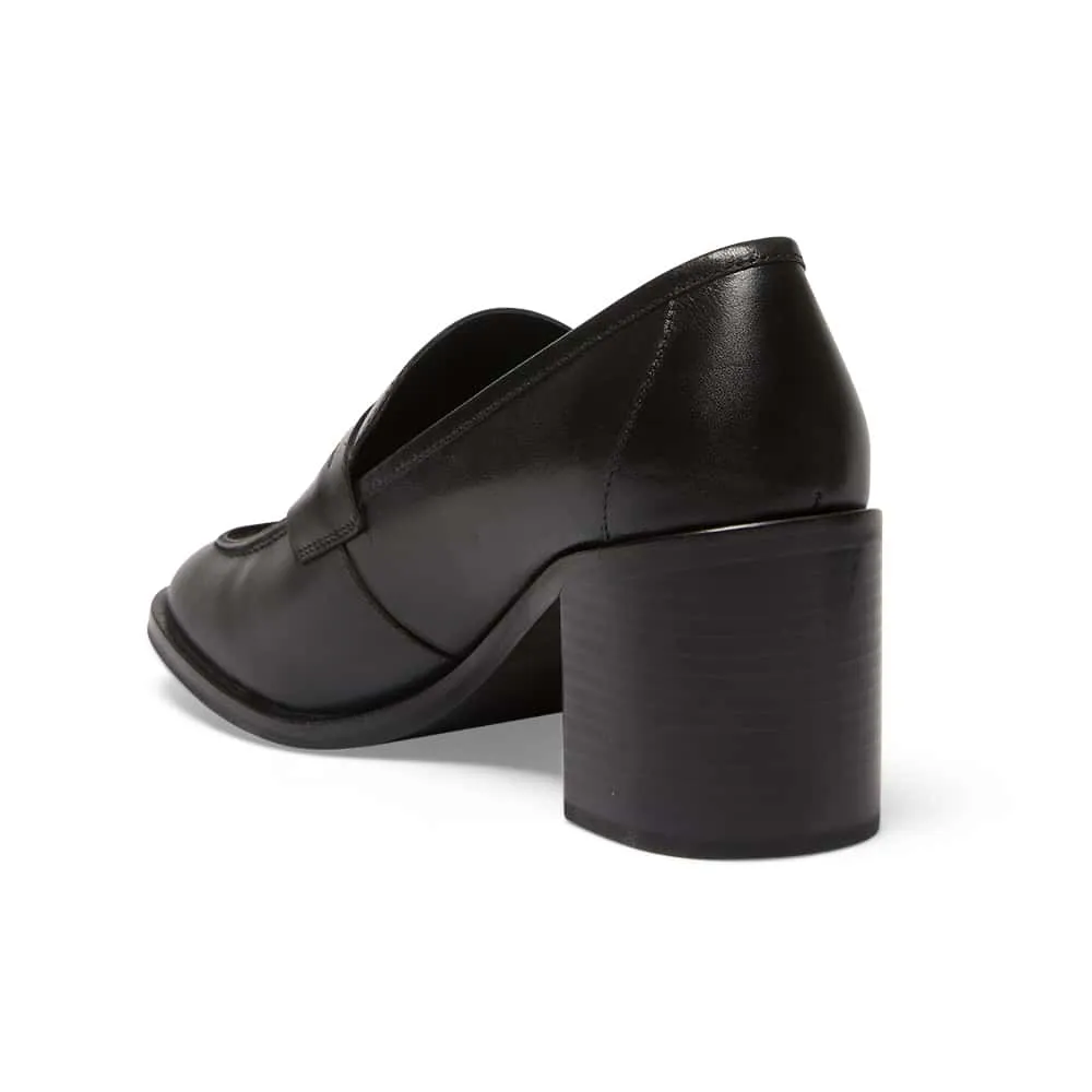 Sonya Loafer in Black Leather