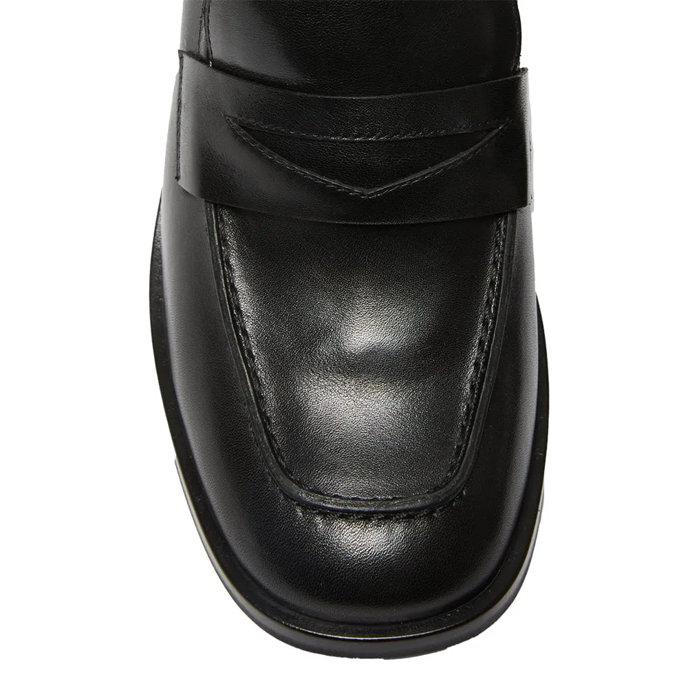 Sonya Loafer in Black Leather