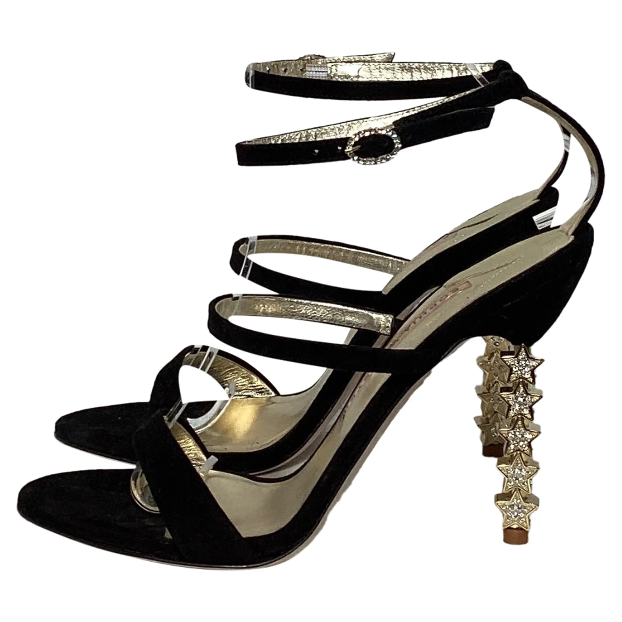 Sophia Webster Rosalind Star High Heel Sandals in Black Suede