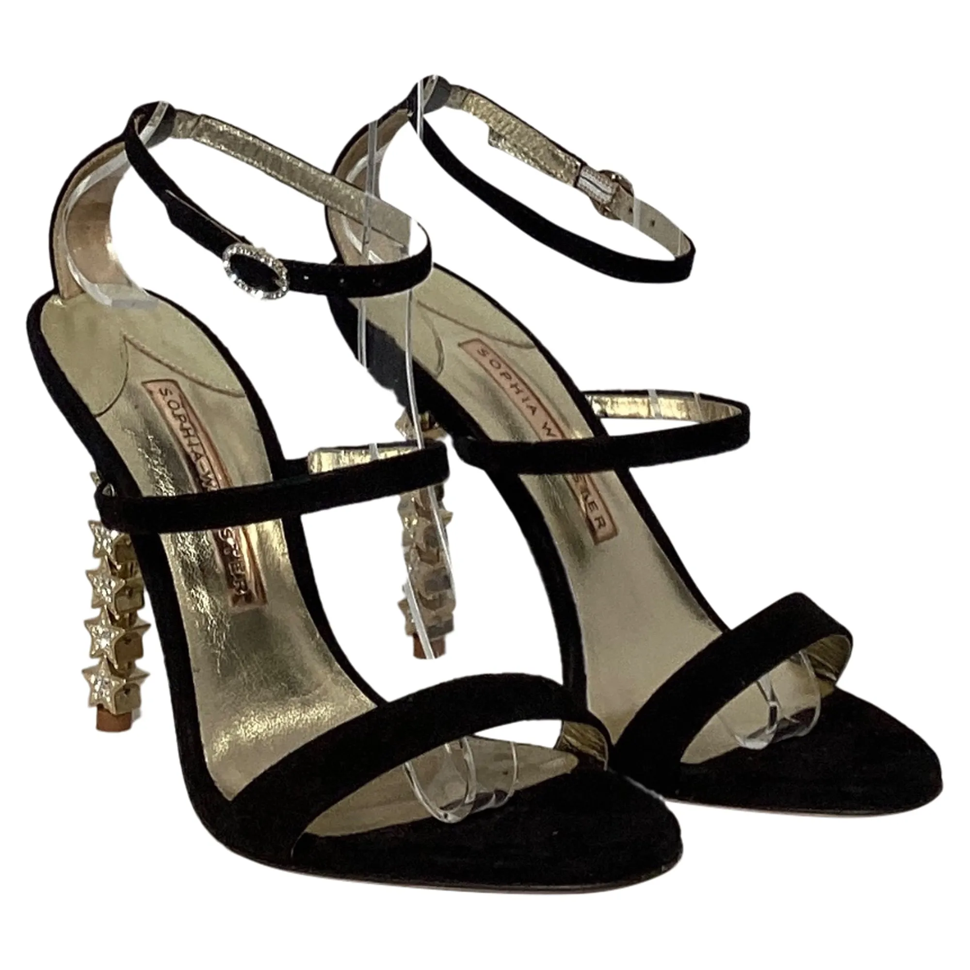 Sophia Webster Rosalind Star High Heel Sandals in Black Suede