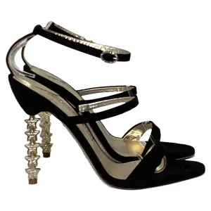 Sophia Webster Rosalind Star High Heel Sandals in Black Suede
