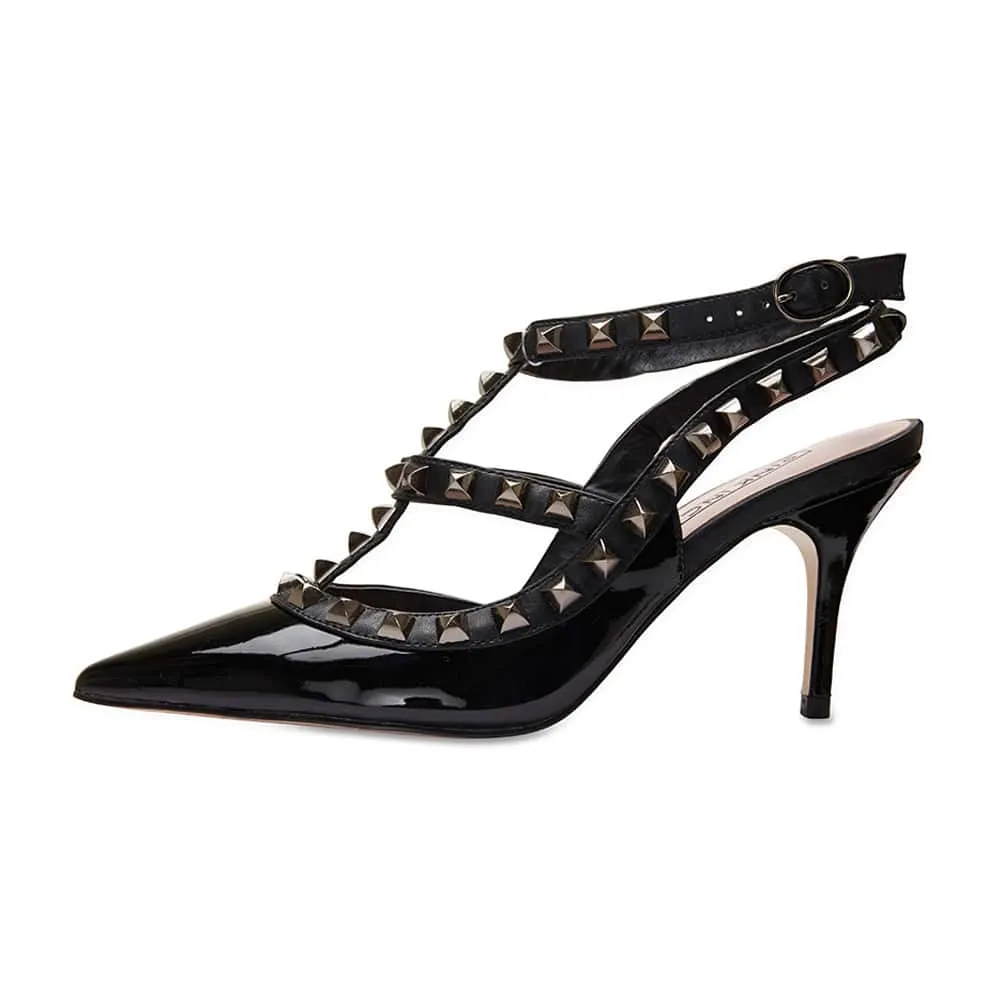 Sphinx Heel in Black Patent