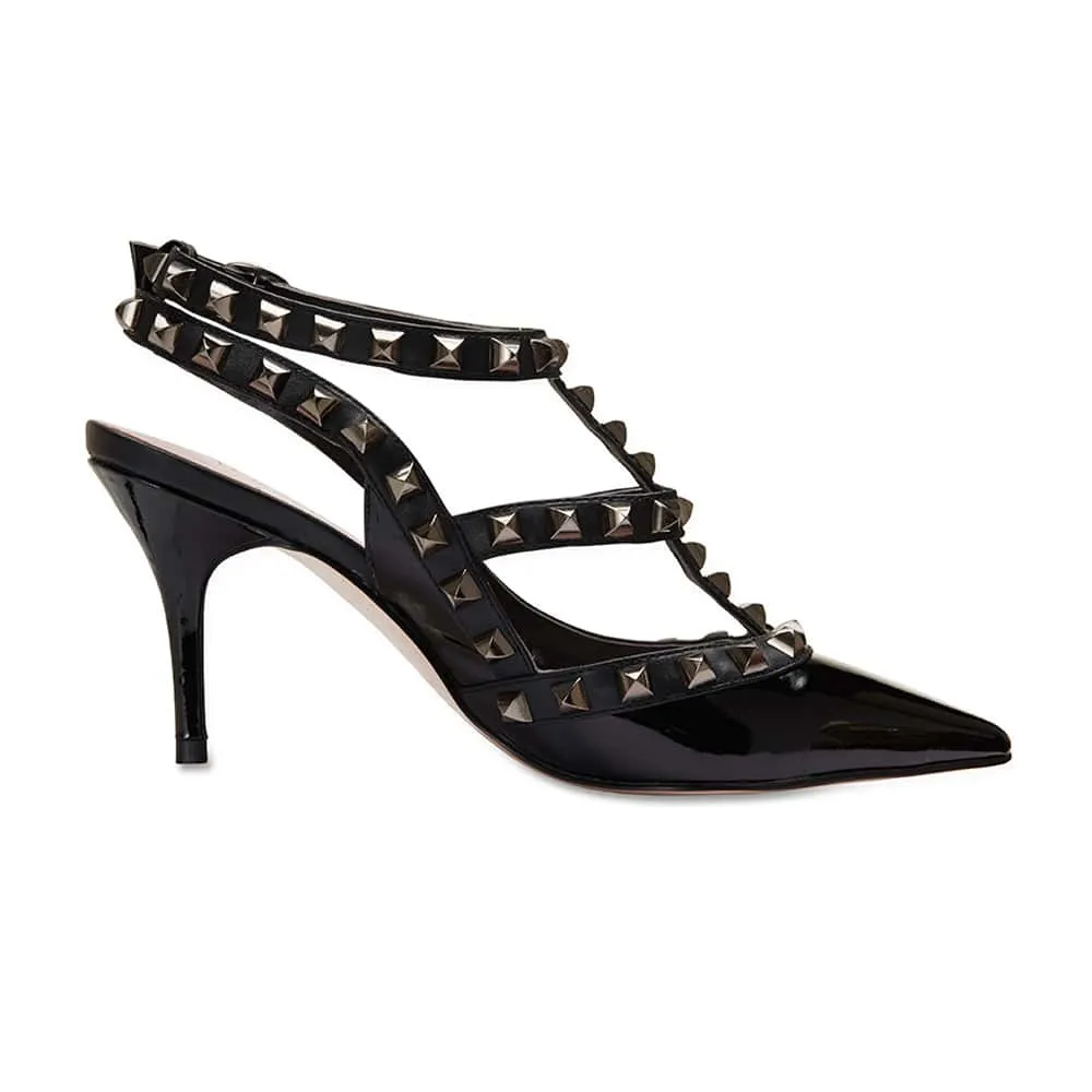 Sphinx Heel in Black Patent