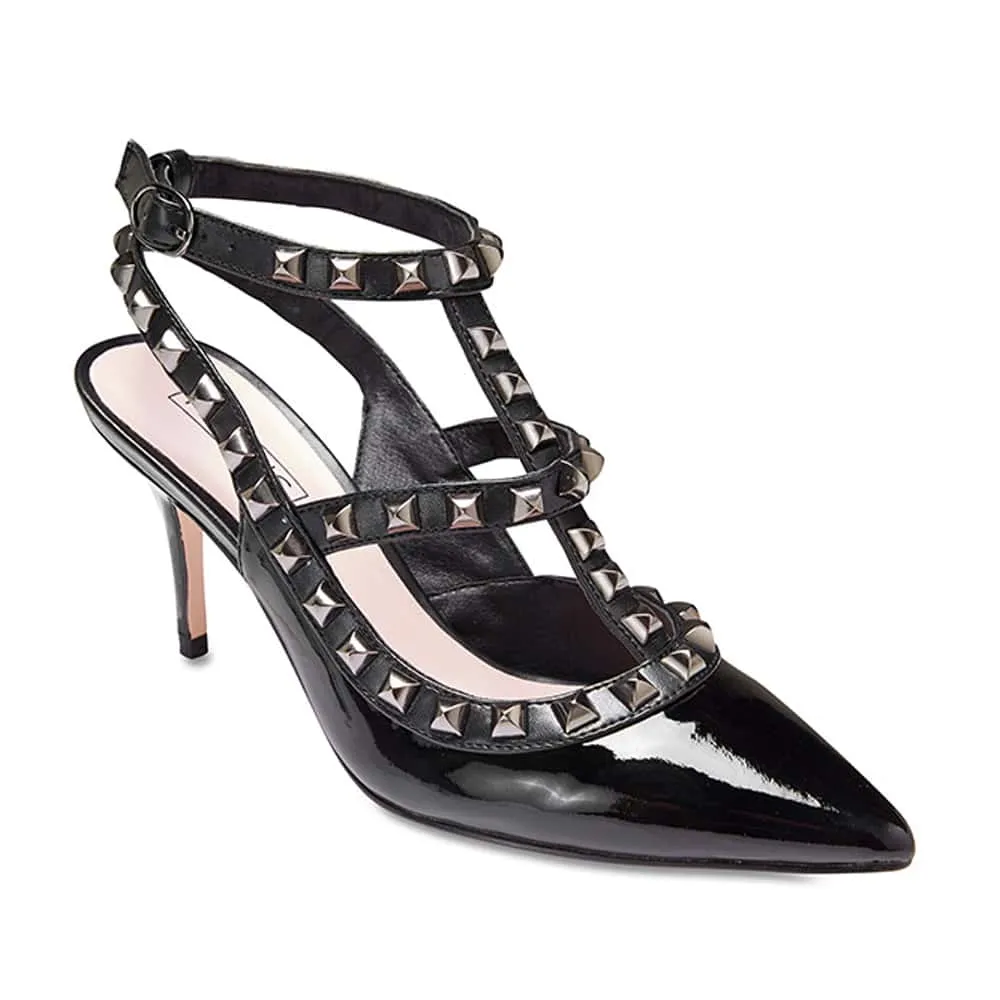 Sphinx Heel in Black Patent
