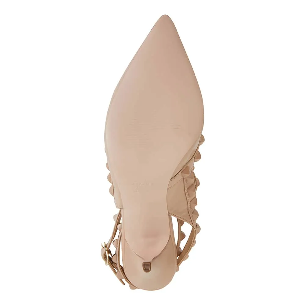 Sphinx Heel in Nude And Matte Leather