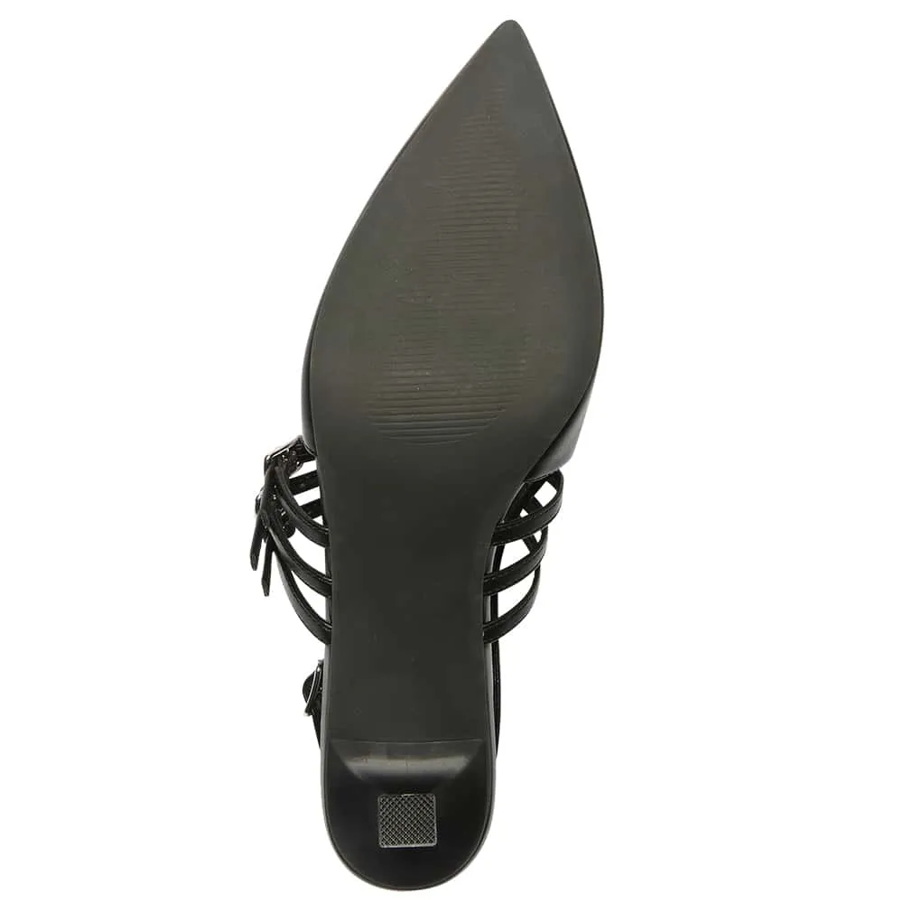 Stacey Heel in Black Smooth