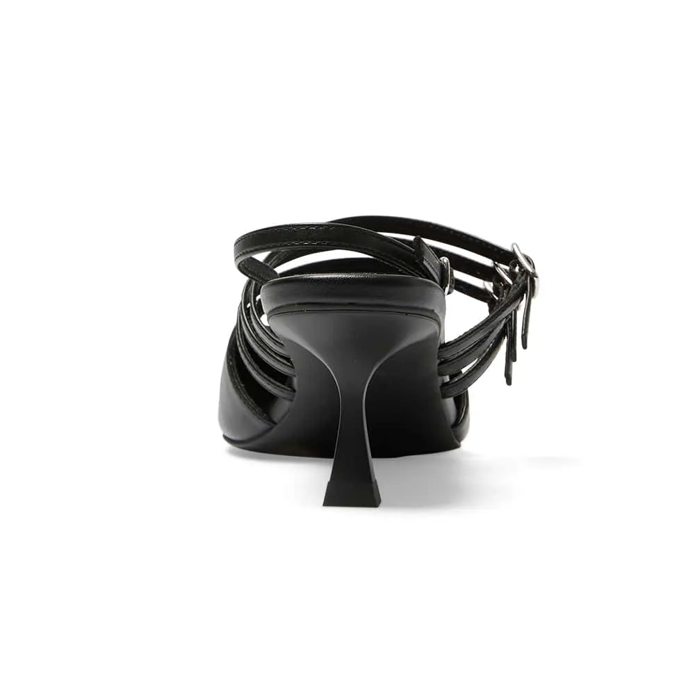 Stacey Heel in Black Smooth