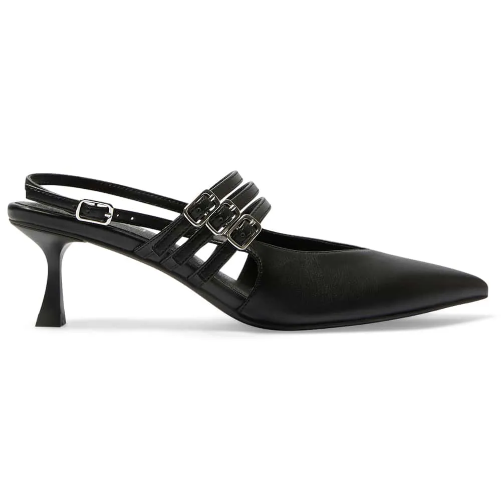 Stacey Heel in Black Smooth