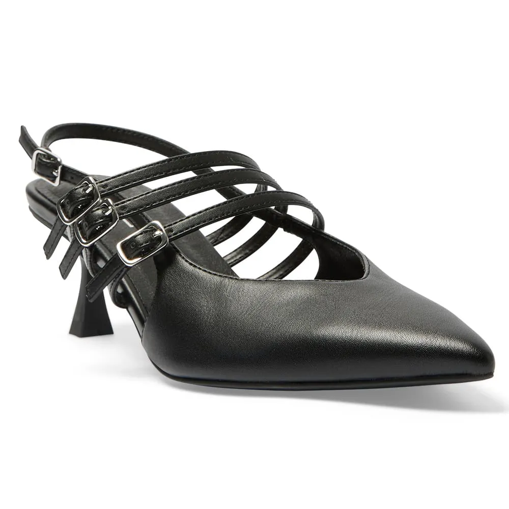 Stacey Heel in Black Smooth